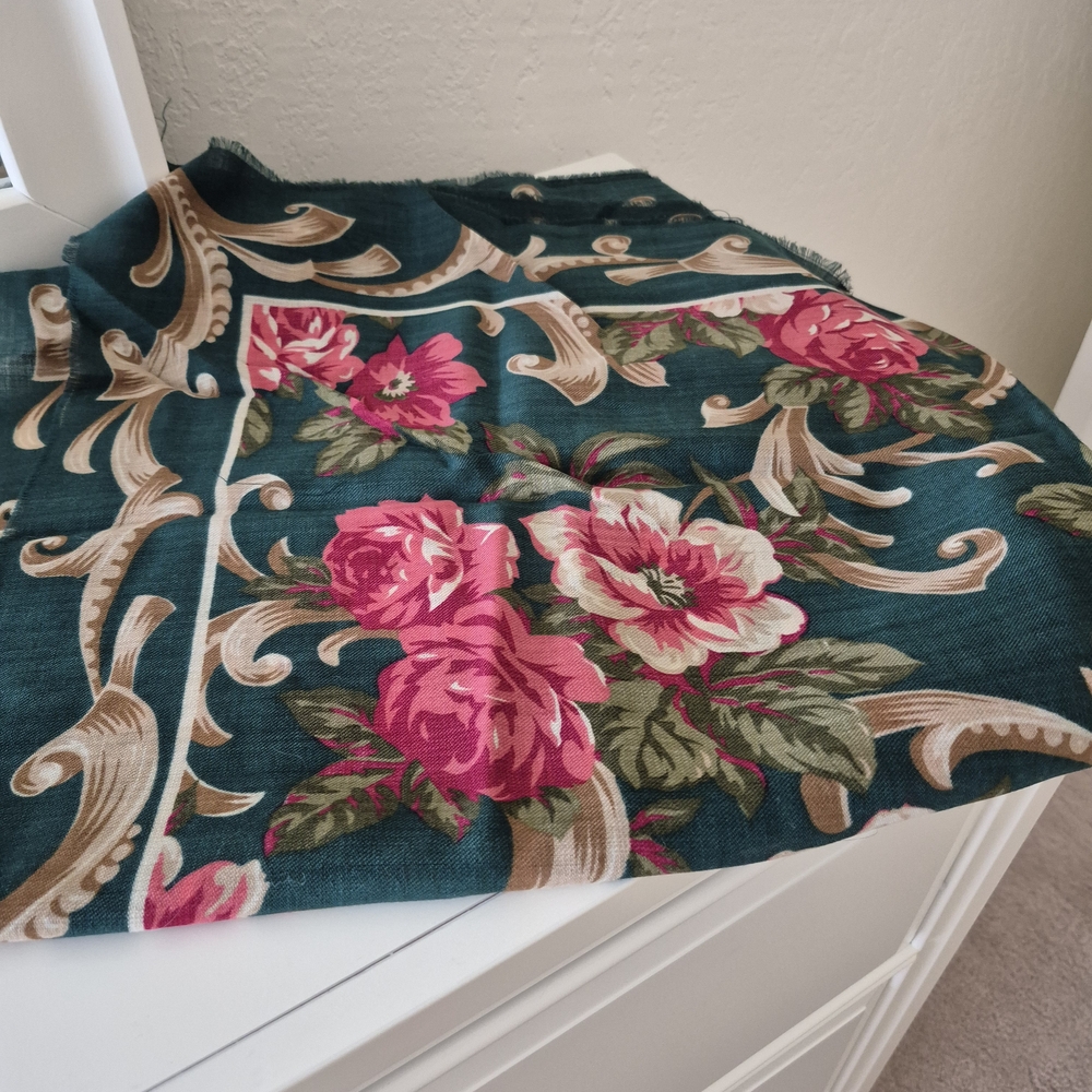 Axcess Floral Scarf in Teal and Pink